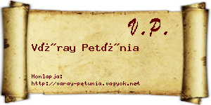 Váray Petúnia névjegykártya